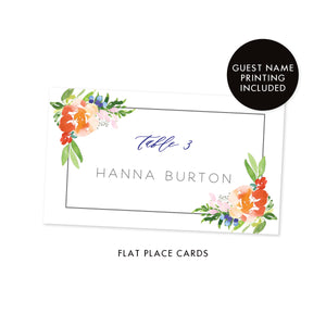 Bright Watercolor Floral Place Cards | Coll. 9