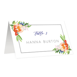 Bright Watercolor Floral Place Cards | Coll. 9