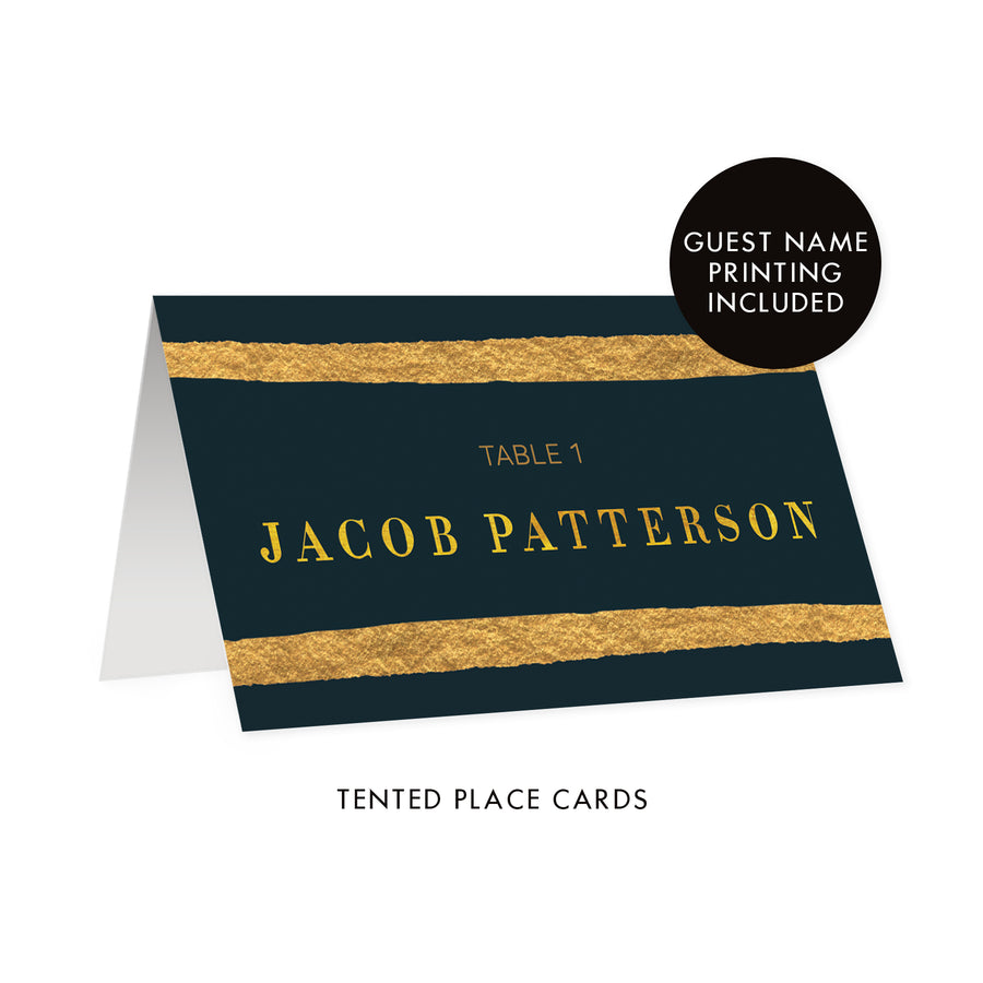 Classic Black & Gold Place Cards | Coll. 25