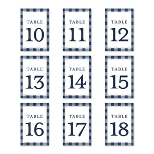 Navy Gingham Table Numbers | Coll. 3