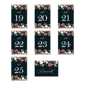 Romantic Floral Table Numbers | Coll. 6