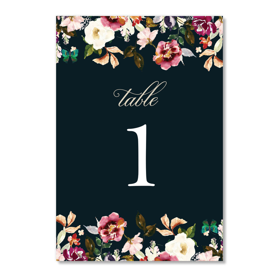 Rustic Floral Table Numbers