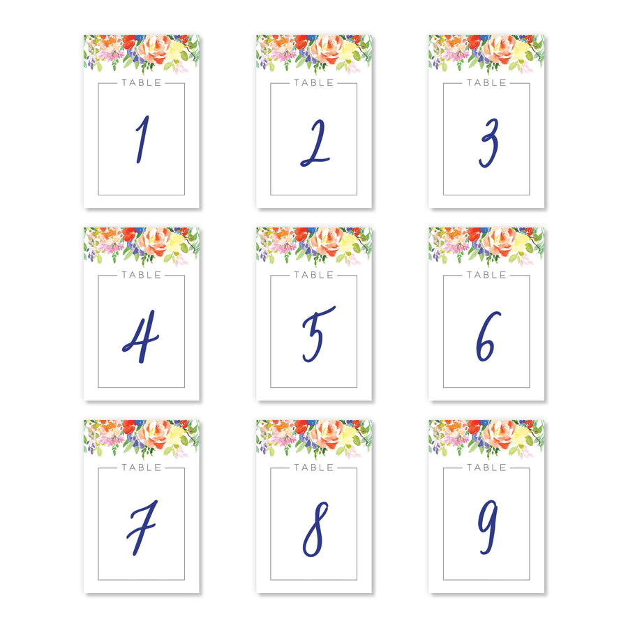 Printed Table Numbers