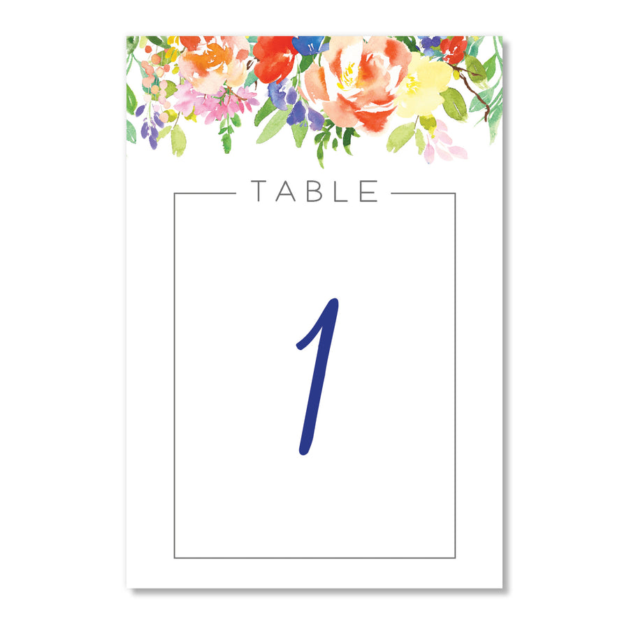 Floral Table Number Cards