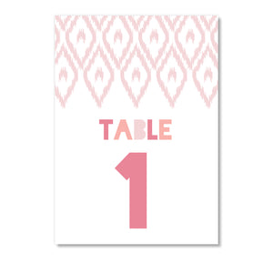 Blush Pink Table Number Cards