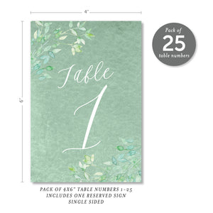 Whimsical Vines Table Numbers | Coll. 16