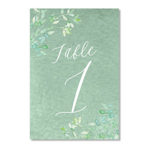 Greenery Table Numbers