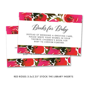 Red Roses & Black Stripes Baby Shower Invitation Coll. 1B