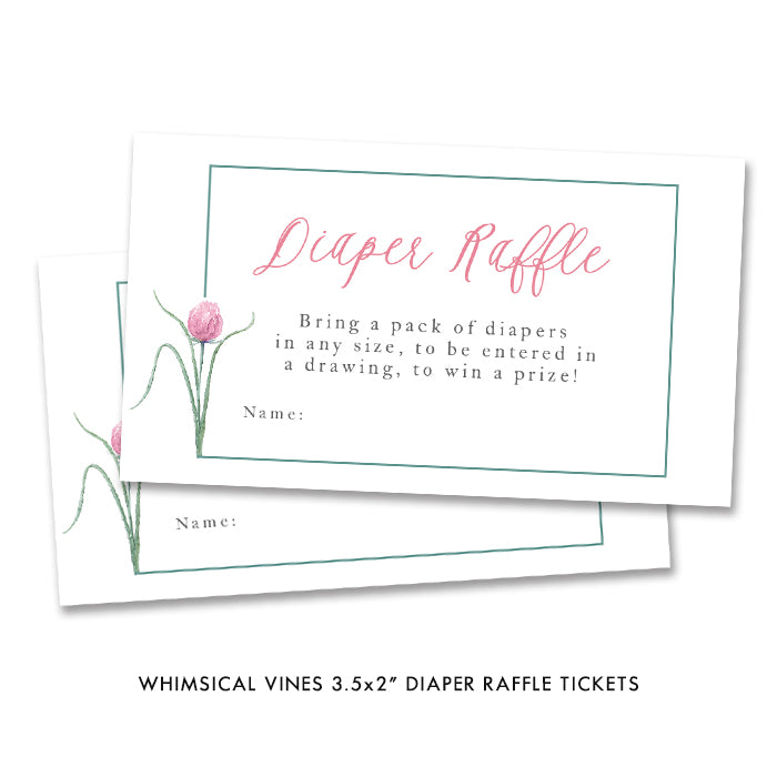 Spring Floral Diaper Raffle Tickets