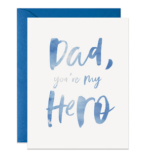 Dad, You're My Hero Card | Blue