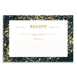 Black & Gold Recipe Card