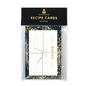Classic Black & Gold Recipe Cards | Coll. 25