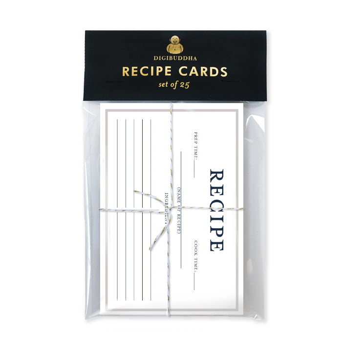 Navy Gingham Recipe Cards | Coll. 3