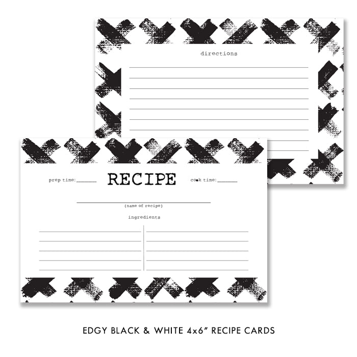 Chic and Edgy Black and White Bridal Shower Invitations with Monochrome Brush Pattern by Digibuddha