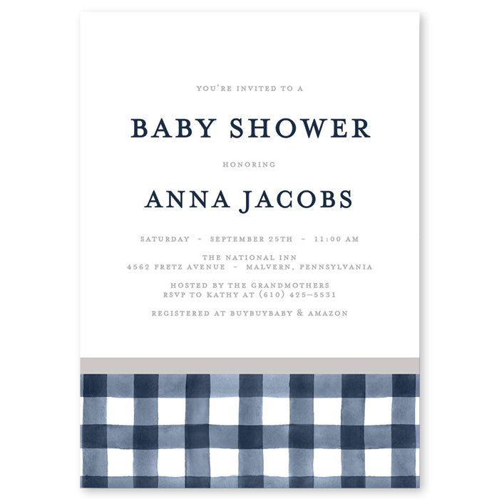 Country Chic Plaid Baby Shower Invitation