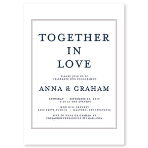 Navy Gingham Engagement Party Invitation Coll. 3
