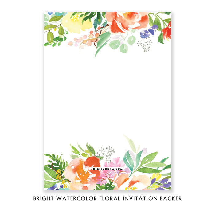 Bright Watercolor Floral Graduation Party Invitation Coll. 9