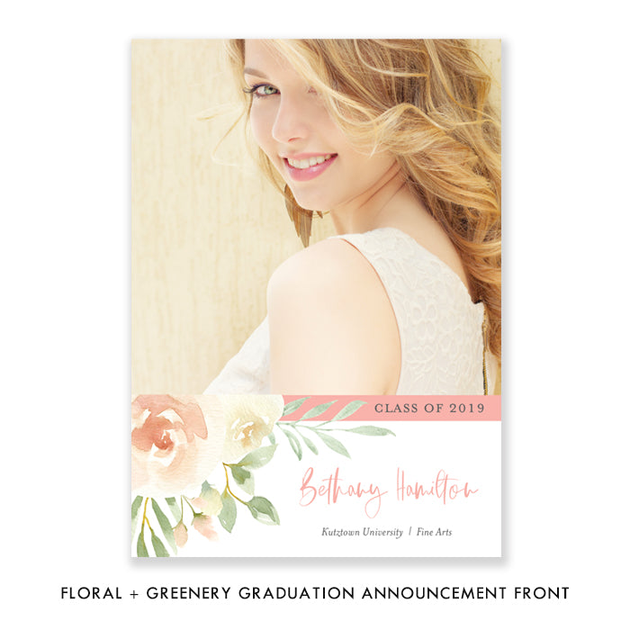 Floral + Greenery Graduation Announcement Coll. 2