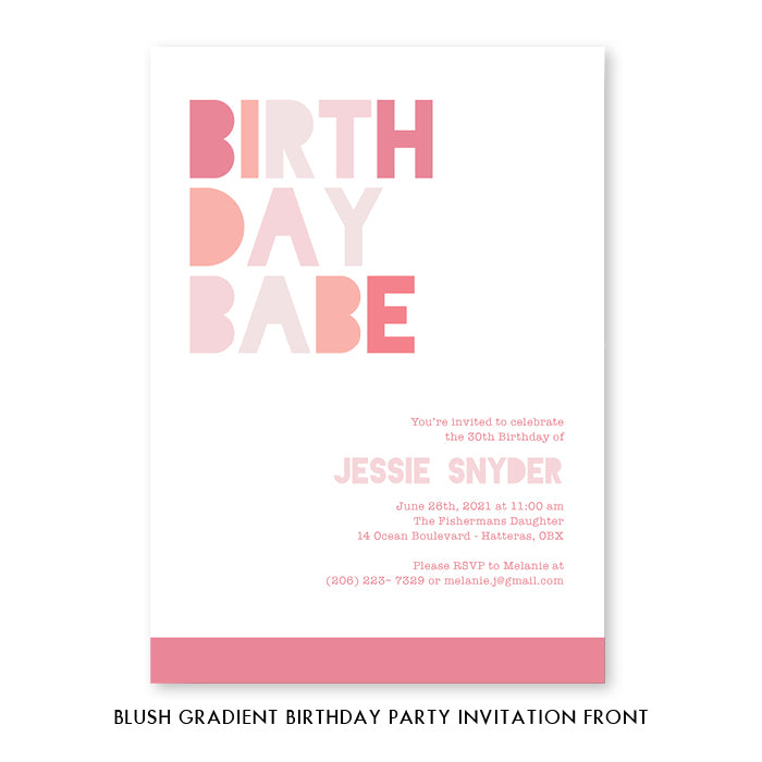 Printed Modern Birthday Invitations