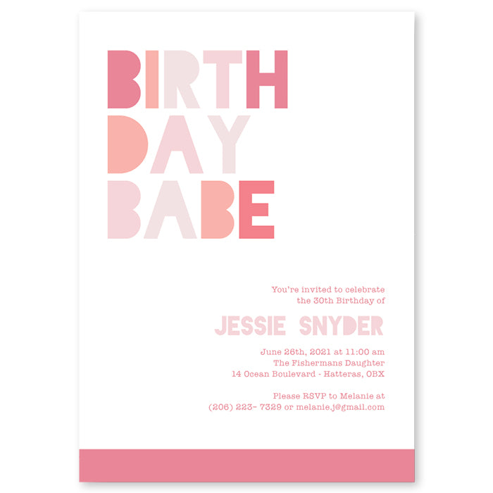 Birthday Babe Party Invitation