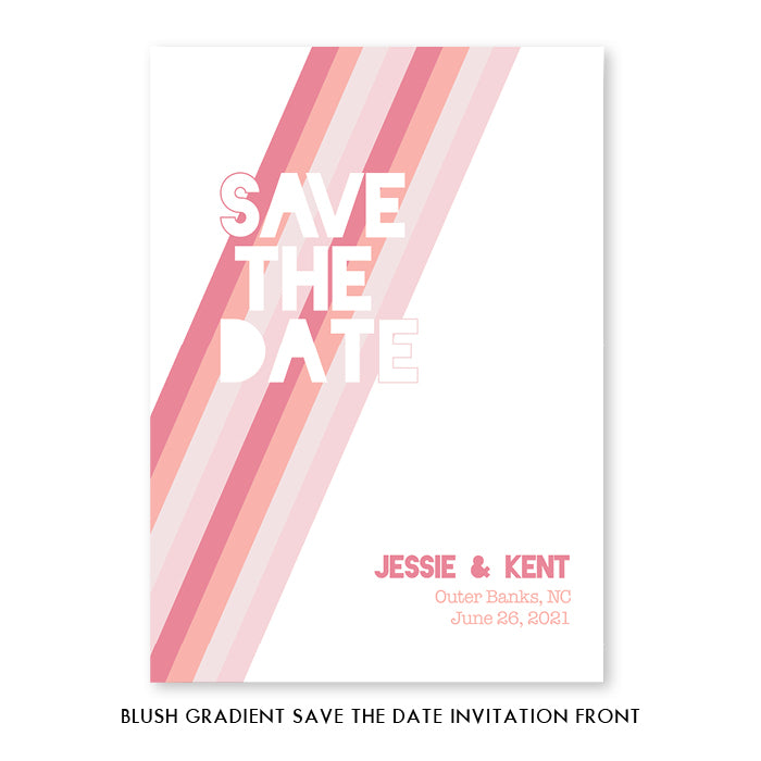 Blush Gradient Save The Date Invitation Coll. 12