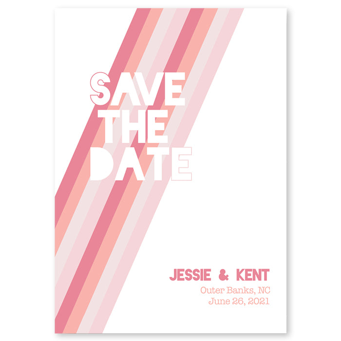 Blush Gradient Save The Date Invitation Coll. 12