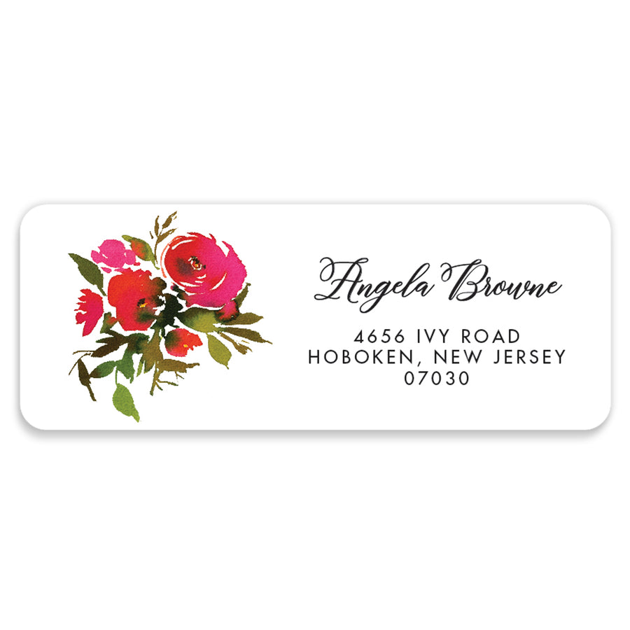 Red Roses Address Labels
