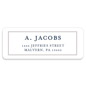 Navy Gingham Address Labels | Coll. 3