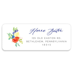 Bright Watercolor Floral Address Labels | Coll. 9