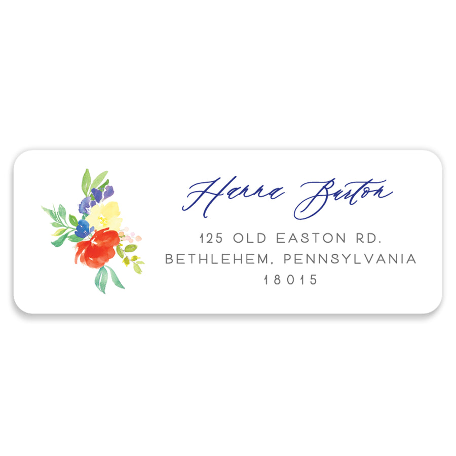 Bright Watercolor Floral Address Labels | Coll. 9