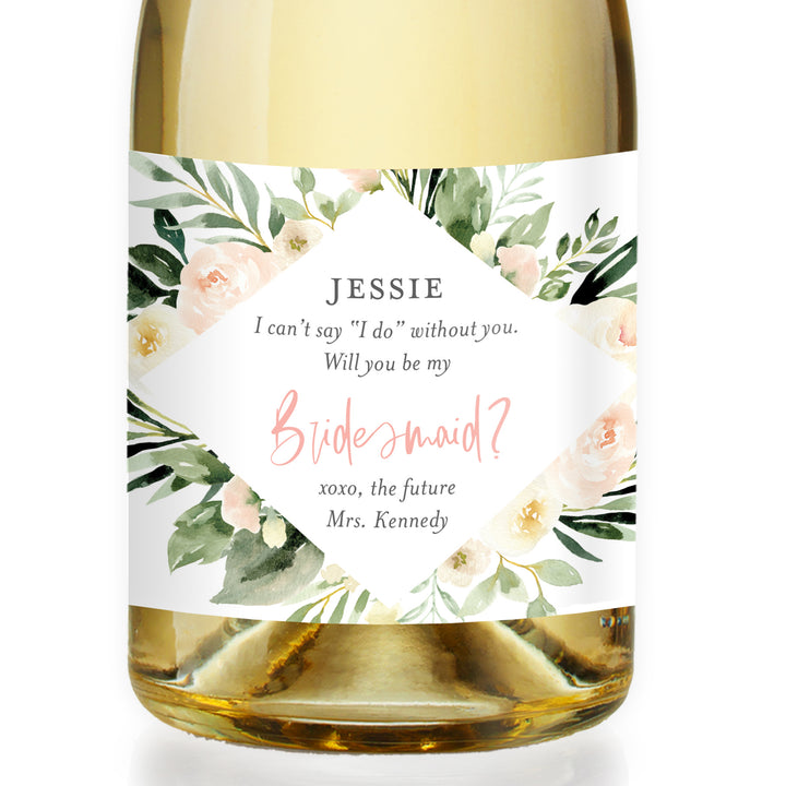 Personalized Bridesmaid Proposal Champagne Labels
