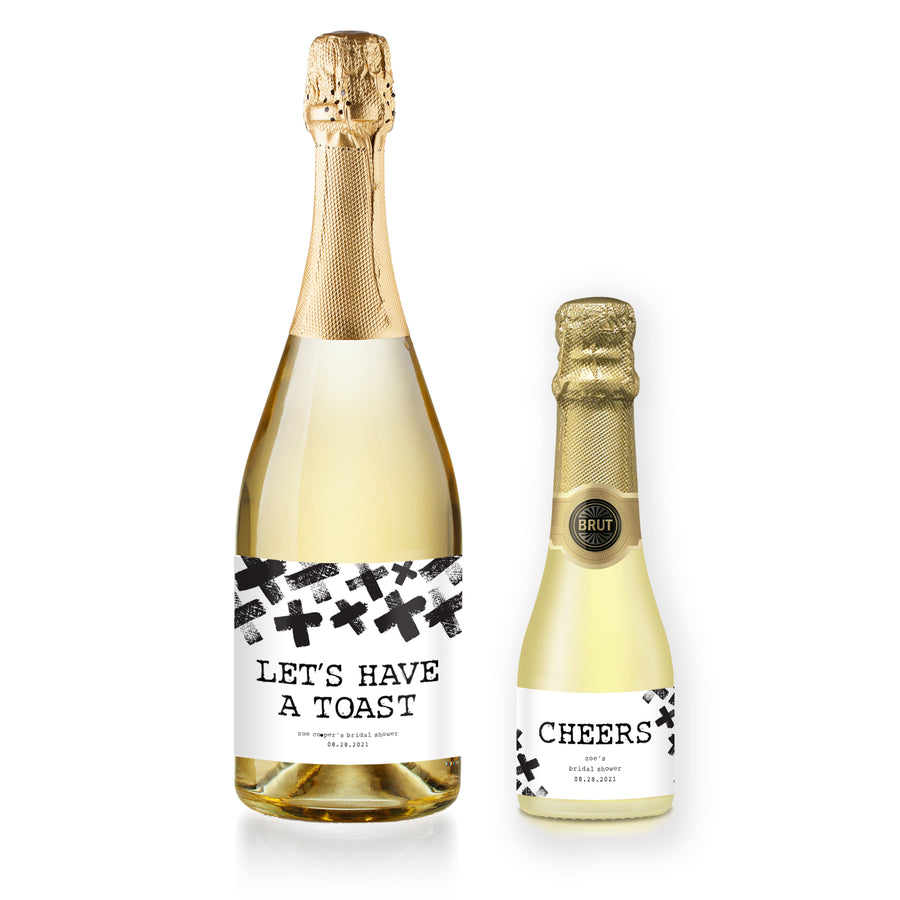 Mini Bridal Shower Champagne Bottle Labels