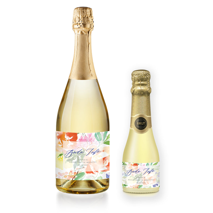 Floral Mini Champagne Labels