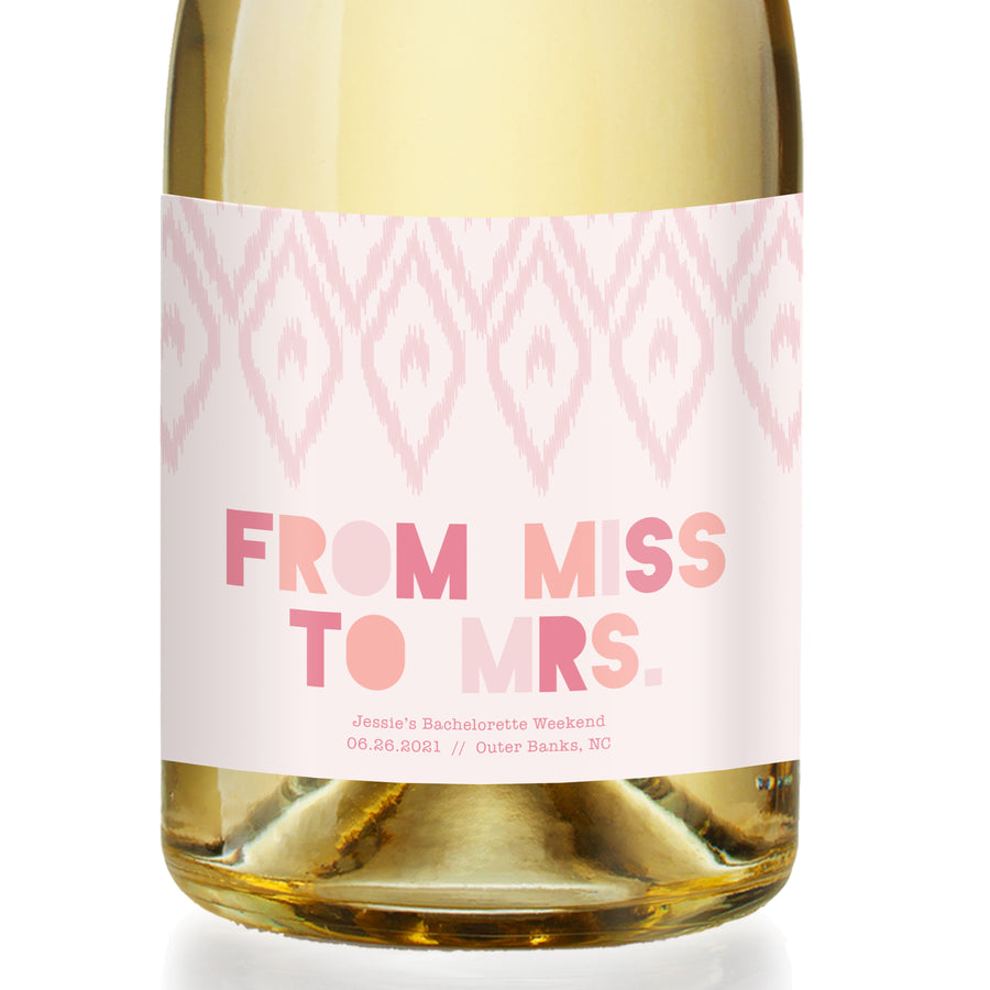 From Miss to Mrs Champagne Label