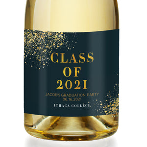 Classic Black & Gold Graduation Champagne Labels Coll. 25