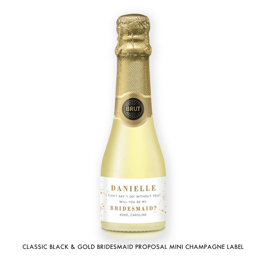 Mini Champagne Bridesmaid Proposal Labels