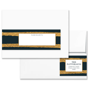 Classic Black & Gold Envelope Wrap Address Labels Coll. 25