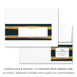 Classic Black & Gold Save The Date Photo Card Coll. 25