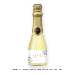Cheers Baby Shower Mini Champagne Label