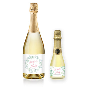 Whimsical Vines Engagement Champagne Labels Coll. 16