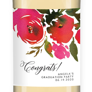 Red Roses Graduation Wine Labels Coll. 1B