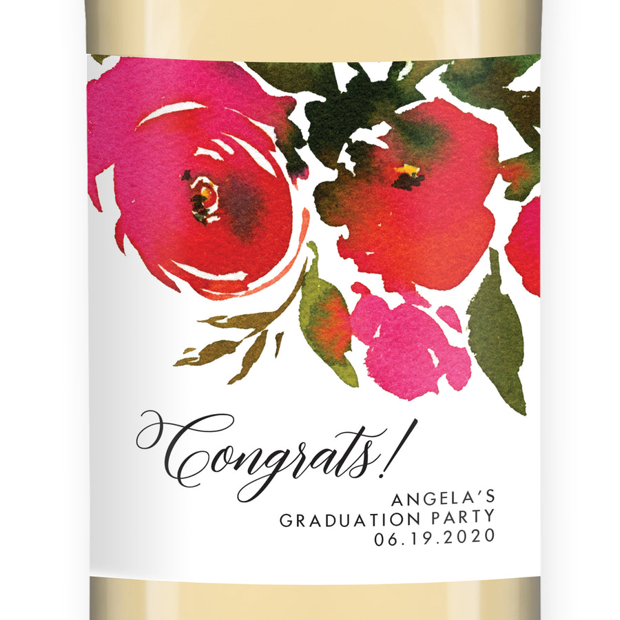 Red Roses Graduation Wine Labels Coll. 1B