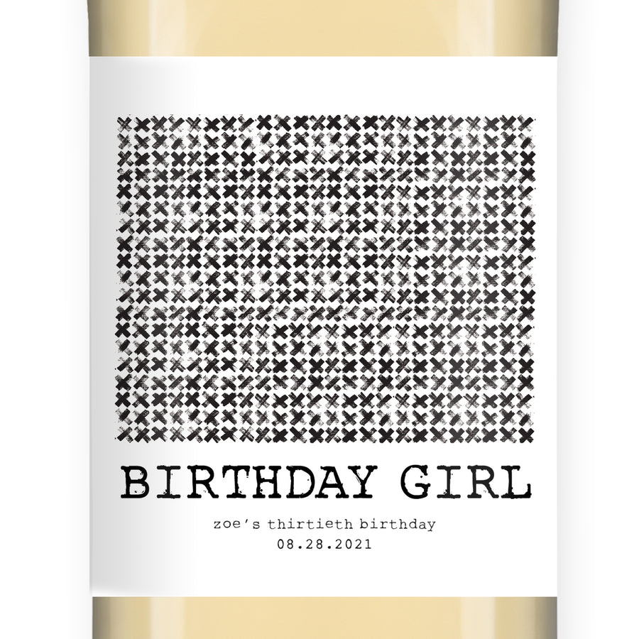 Printed Birthday Wine Labels