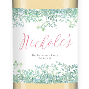 Whimsical Vines Bachelorette Party Wine Labels Coll. 16
