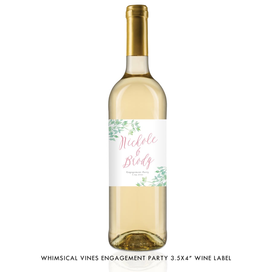 Whimsical Vines Engagement Wine Label Coll. 16