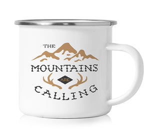 Mountains Are Calling Metal Campfire Mug