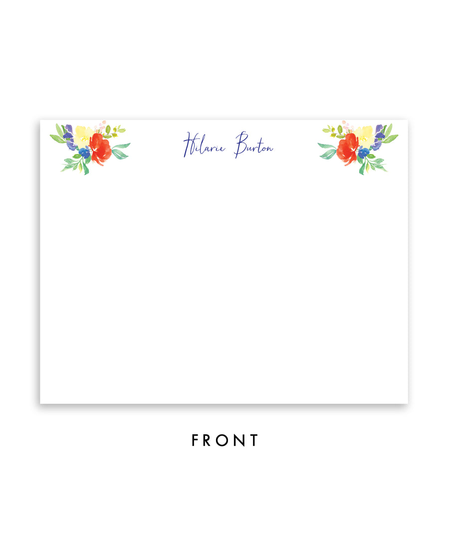 Bright Watercolor Floral Personalized Stationery Coll. 9