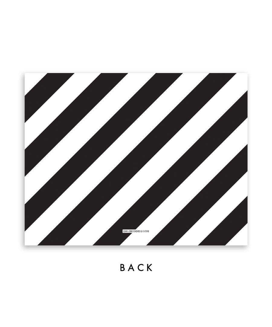 Black & White Stripes Personalized Stationery