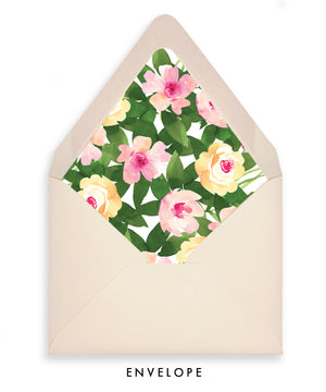 Pink & Green Floral Personalized Stationery Coll. 15