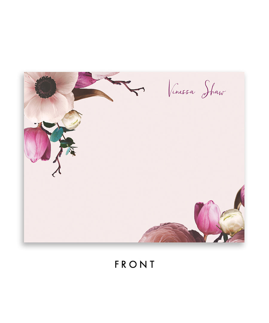 Vintage Purple Floral Personalized Stationery